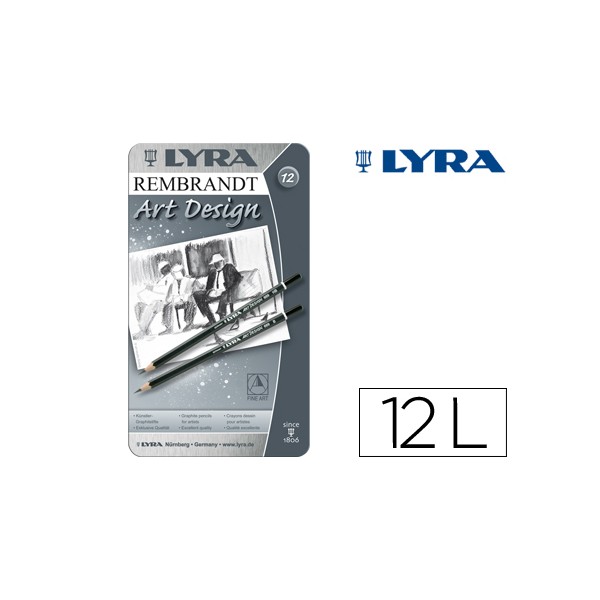 Lapis de grafite lyra rembrand art design caixa de 12 graduacoes 6b 5b 4b 3b 2b b hb f h 2h 3h 4h