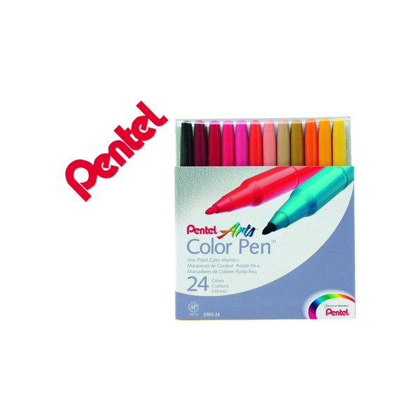 Marcador pentel s360 feltro carteira c 24