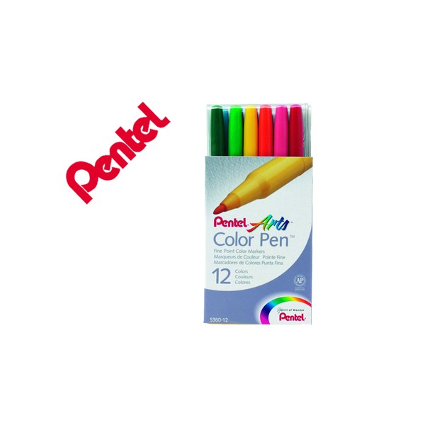 Marcador pentel s360 feltro carteira c 12