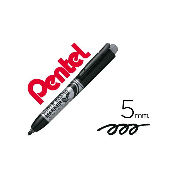 Marcador pentel mwx5m quadros br retratil 5 mm preto