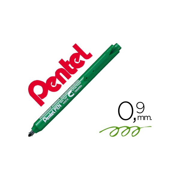 Marcador pentel nxs15 permanente retratil 45 mm verde