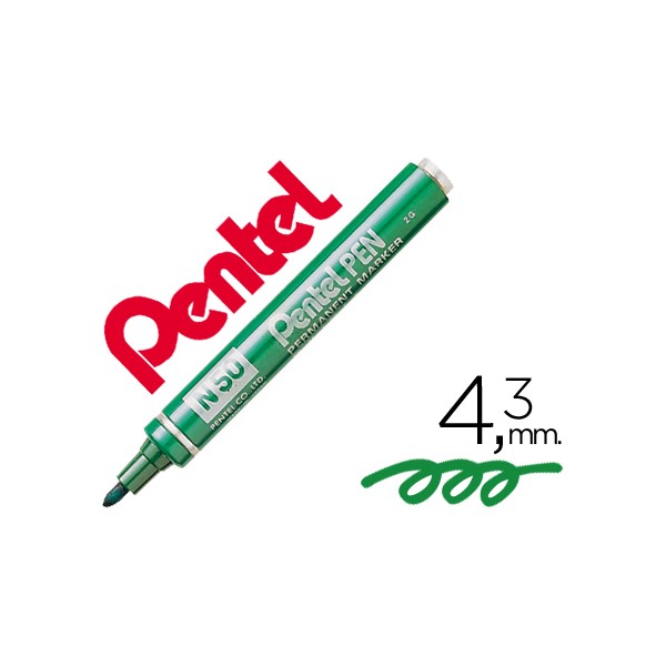 Marcador pentel n50 permanente verde 43 mm