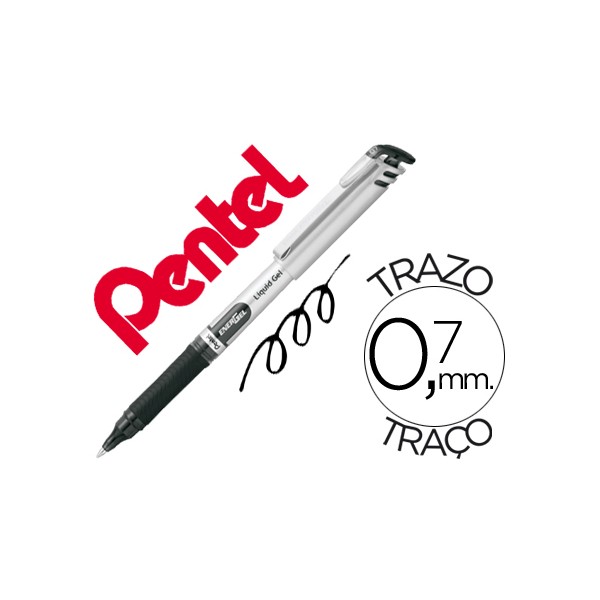 Roller pentel bl17 energel ponta metal preto