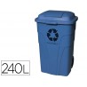 Contentor de lixo q connect plastico com 2 rodas cor azul com capacidade para 240 litros