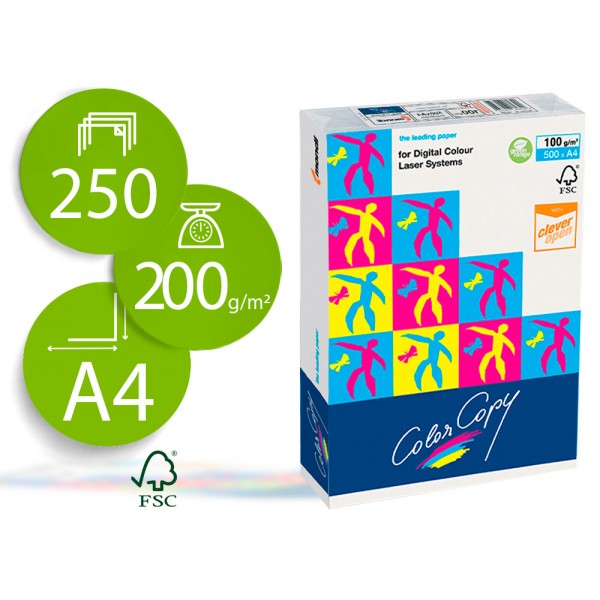 Papel color copy brilhante din a4250 folhas 200 gr