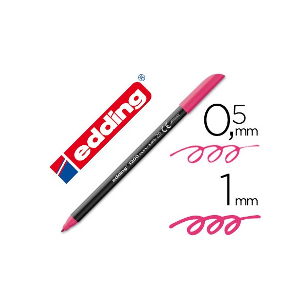 Marcador edding 1200 ponta de fibra redonda traco 1 mm n20 magenta