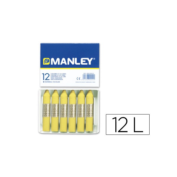 Lapis de cera manley 12 unidades amarelo claro