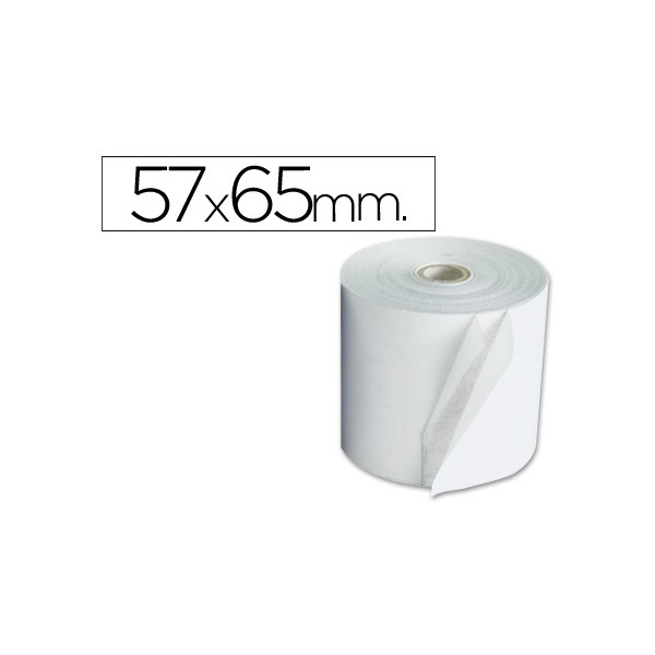 Rolo termico copiativo para impressora 57x65x11 mm 58 gr