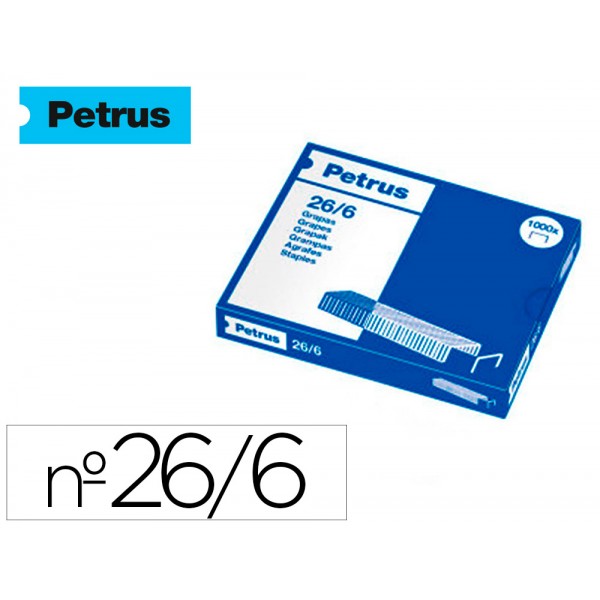 Agrafes petrus galvanizado 26 6 caixa 1000 unidades