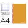 Caderno espiral liderpapel din a4 jolly capa forrada 140 f 75 gr quadricula 5mm 5 bandas de cores 4 furos cor laranja