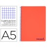 Caderno espiral liderpapel din a5 wonder capa plastico 120 f 90 gr quadricula 5mm 5 bandas de cores 6 furos vermelho