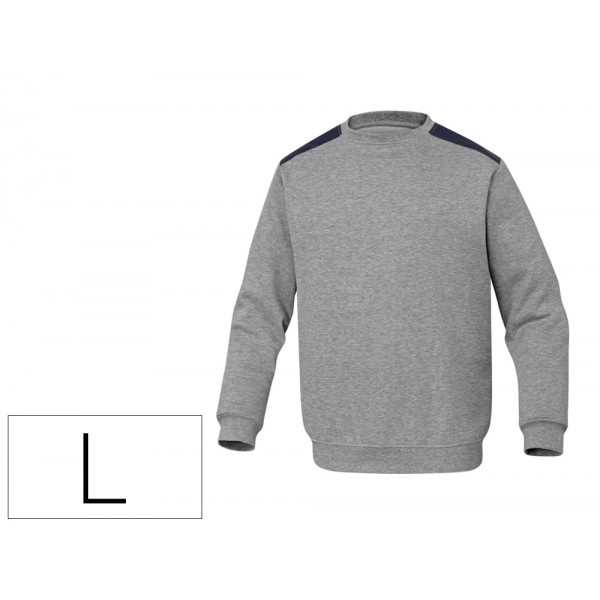 Sweatshirt deltaplus sweat olino com reforco nas costas e cotovelos cinza tamanho l