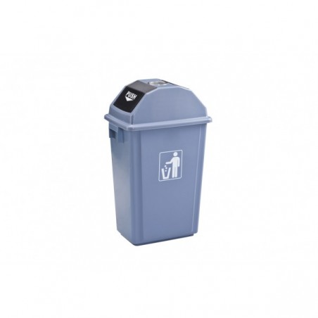 Balde lixo  c/ cinzeiro cinza 58L  33x47x76cm