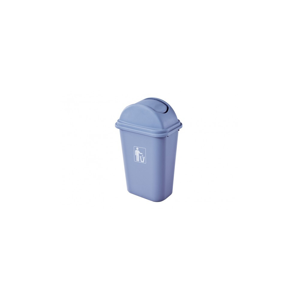 Balde lixo c/ tampa basculante cinza 45L