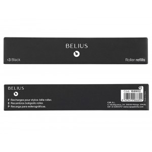 Recarga roller belius preto 07 mm caixa 3 unidades