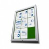 T-Information-Vitrine aus grünem Leder