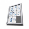 T-Vitrine aus grauem Leder