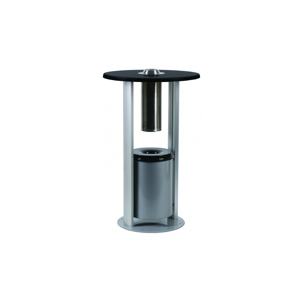 Mesa com cinzeiro de pé| base de aço resistente