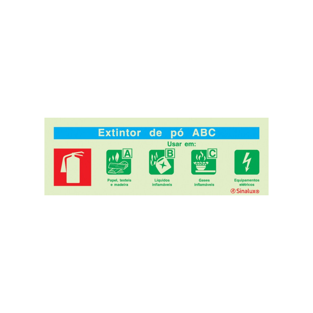 Extintor de pó ABC 240x85mm