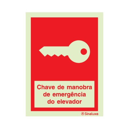 Chave de manobra de emergência do elevador 100x150 mm