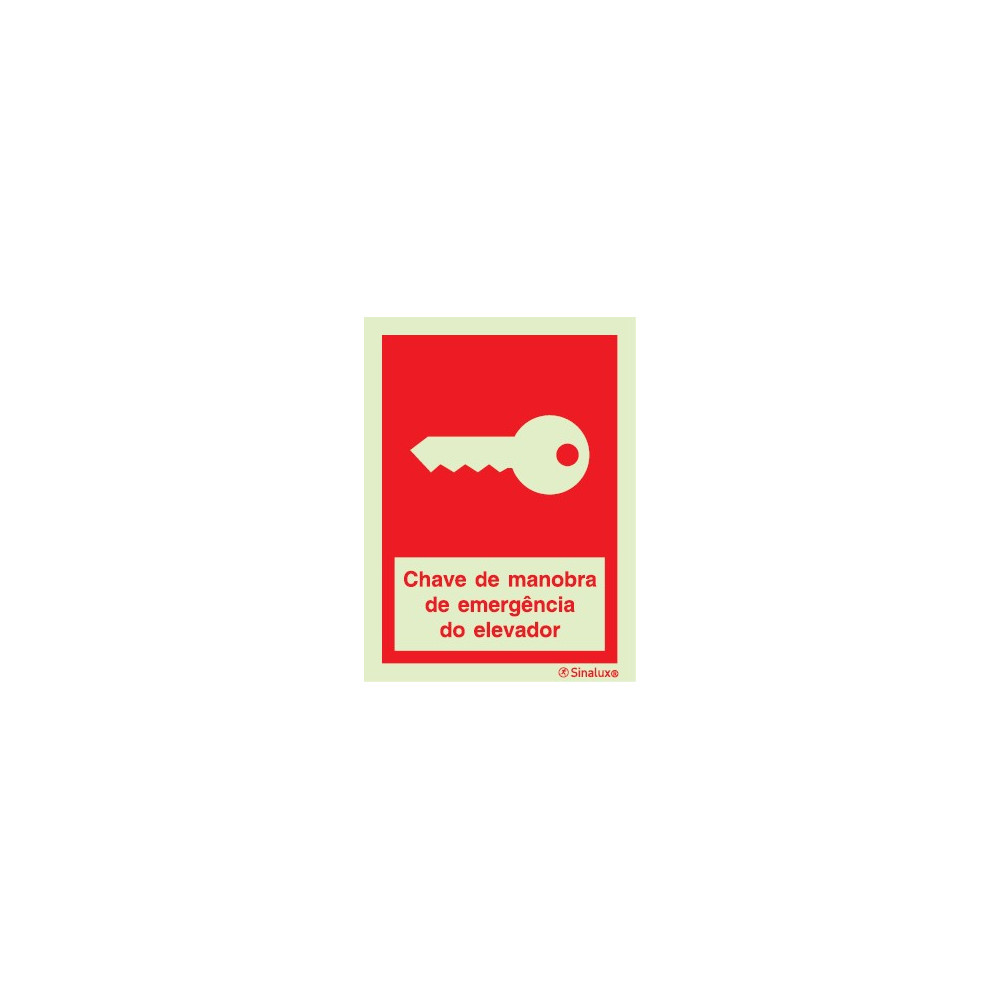 Chave de manobra de emergência do elevador 100x150 mm