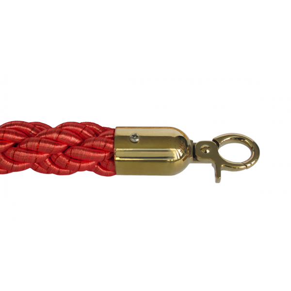 Corda Entrelaçada Vermelha - Dourado Corda Entrelaçada Vermelha - Dourado