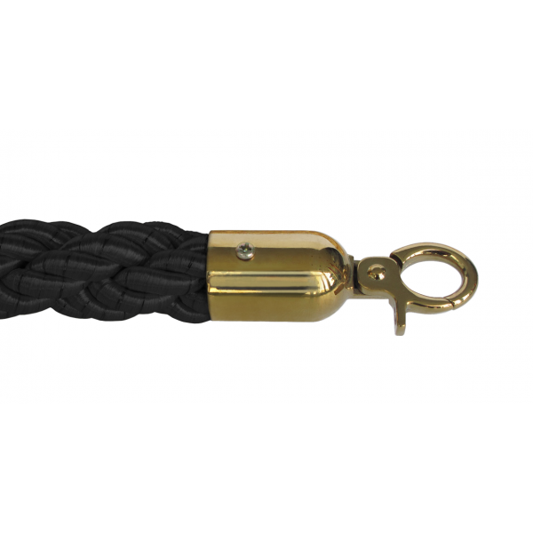 Corda Entrelaçada Preta - Dourado Corda Entrelaçada Preta - Dourado
