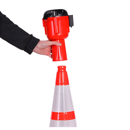 Enrolador de topo de Cone Vermelho com Fita Vermelha/Branca 10m