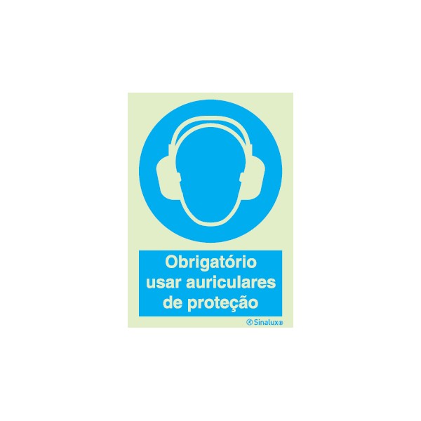 Sinal de obrigação, auriculares de proteção