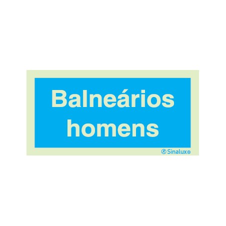 Sinal de informação, balneários homens