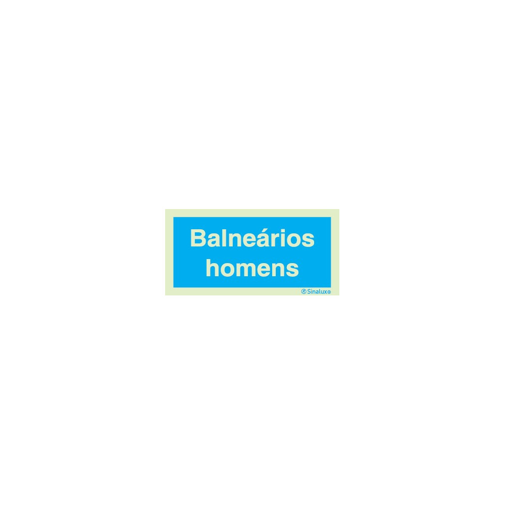 Sinal de informação, balneários homens