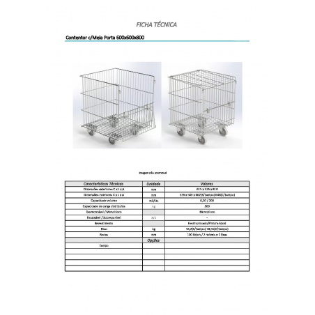 Contentor Com Meia Porta 600x600x800