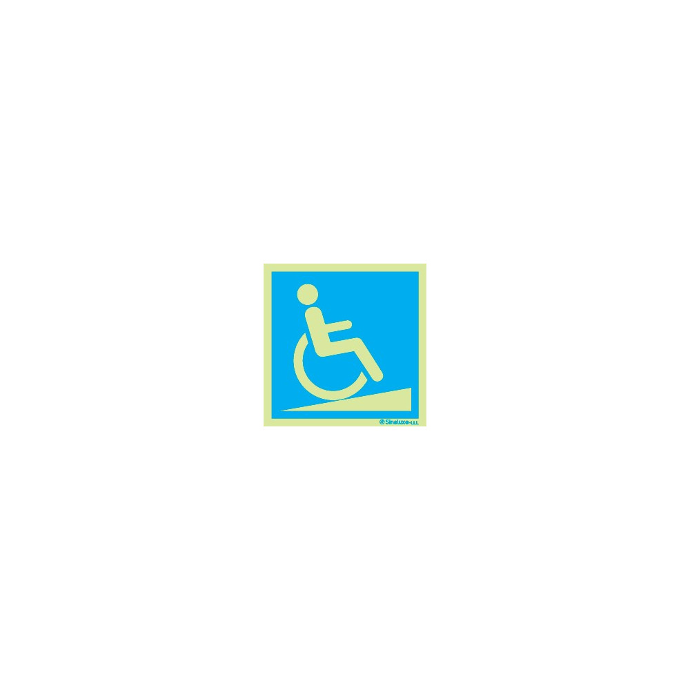 Sinal de rampa subida utilizadores com mobilidade condicionada
