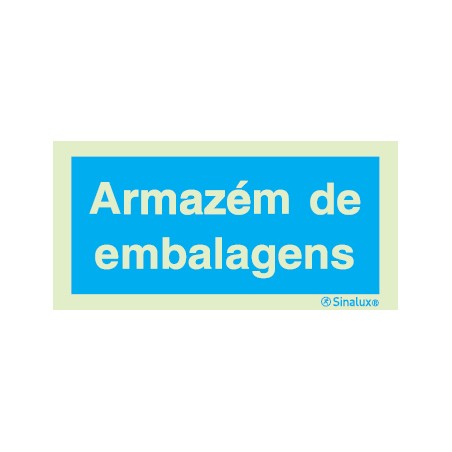 Sinal de informação, armazém de embalagens