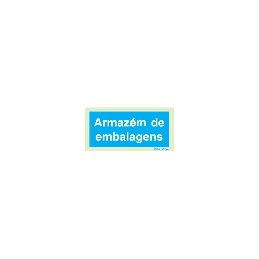 Sinal de informação, armazém de embalagens
